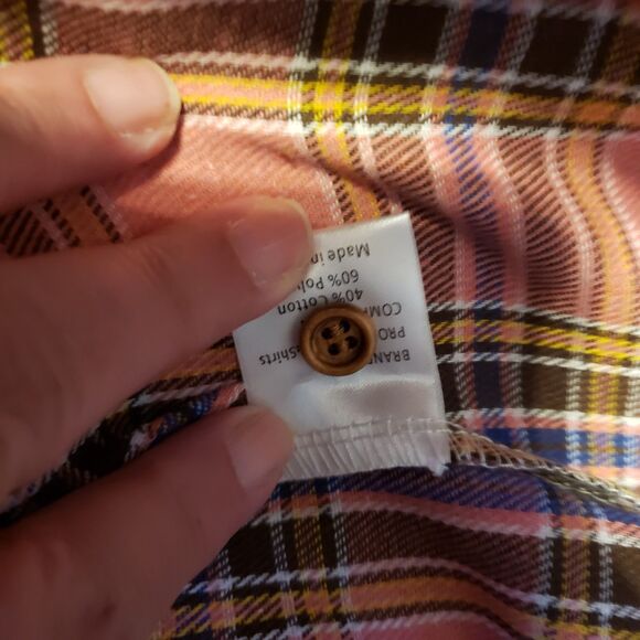 SSLR NWT Men's Orange Flannel Button Up  Shirt Sz M - Picture 7 of 7